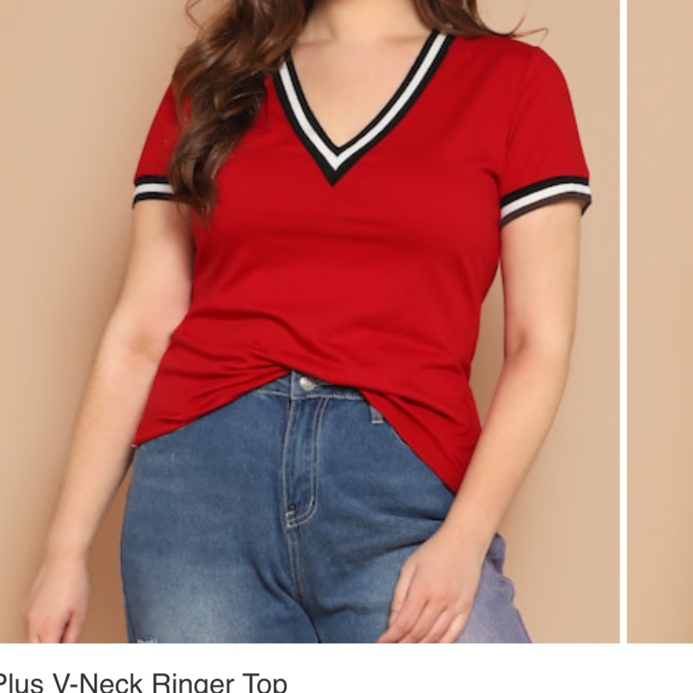 Slim fit red ringer t shirt. New in package